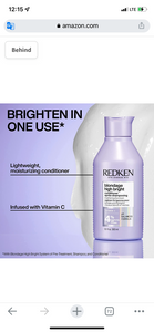 Redken Blondage High Shine Shampoo | Instantly Brightens & Lightens Color-Treated & Natural Blonde Hair | Infused with vitamin C