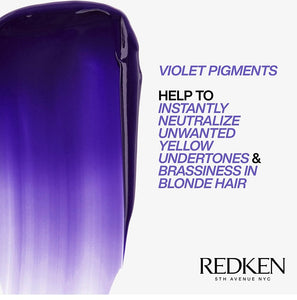 Redken Anti-Brass Hair Mask for Blonde Hair Extendable, for Blonde and Highlighted Hair, Hair Toner, Ultra-Pigmented Purple Hair Mask for Blonde Hair