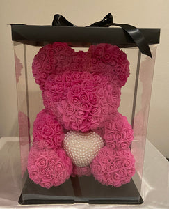 Rose Teddy Bear with Pearl Heart❤️(40 cm)