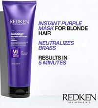 Load image into Gallery viewer, Redken Anti-Brass Hair Mask for Blonde Hair Extendable, for Blonde and Highlighted Hair, Hair Toner, Ultra-Pigmented Purple Hair Mask for Blonde Hair
