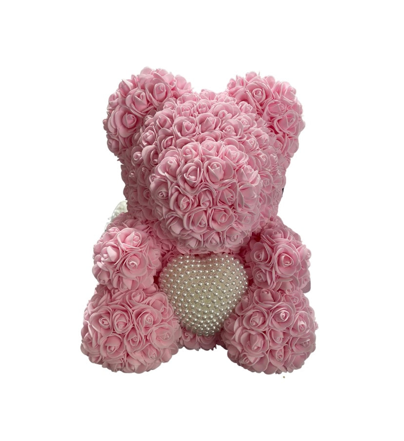 Rose Teddy Bear with Pearl Heart❤️(40 cm)